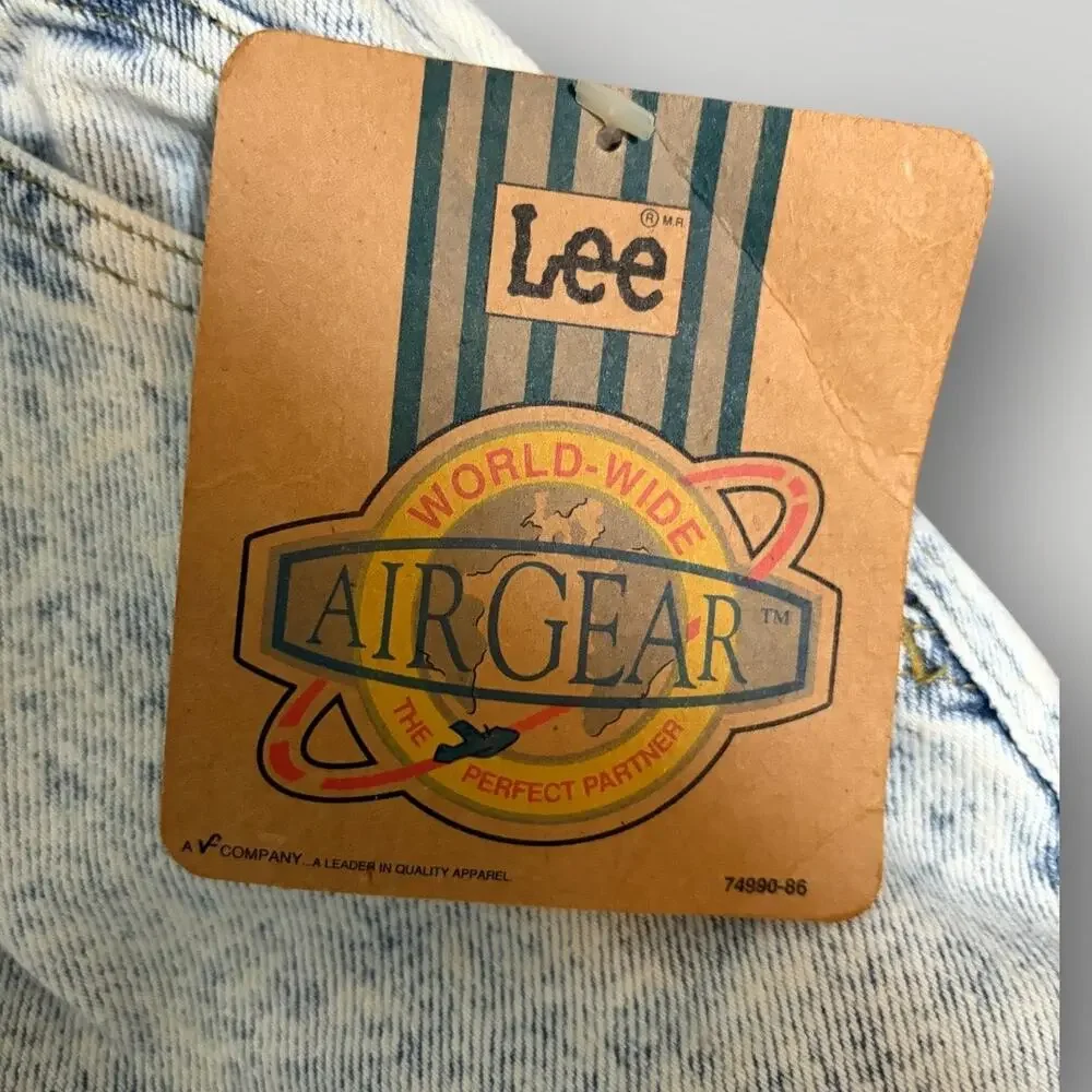 Vintage Lee Air Gear Jeans 30x34 Acid Wash Cargo Pleated 80s NWT Deadstock Rare